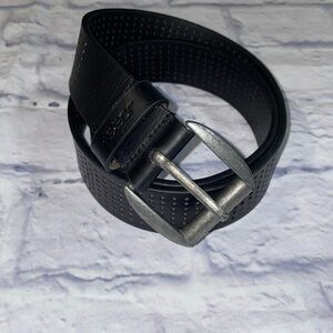 Joe's Jeans Black Perforated Leather Belt. Size 32